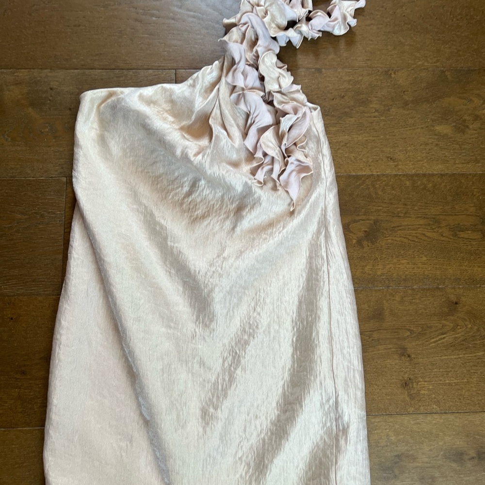 Alexia Admor New York Champagne Gold One shoulder party dress